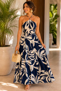 JUNGLE WHITE & BLUE DRESS