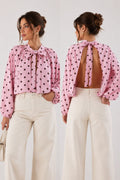 SHINA POLKA DOT PINK BLOUSE